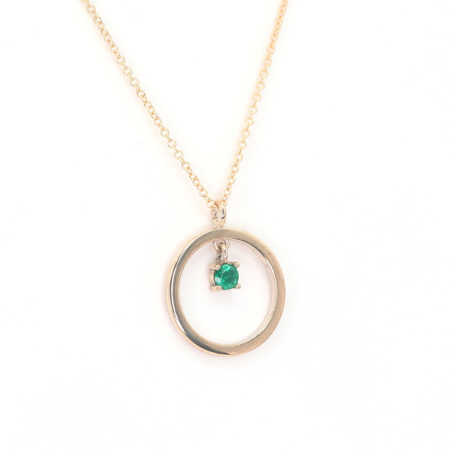 14K BIRTHSTONE CIRCLE NECKLACE (CHOOSE YOUR STONE)