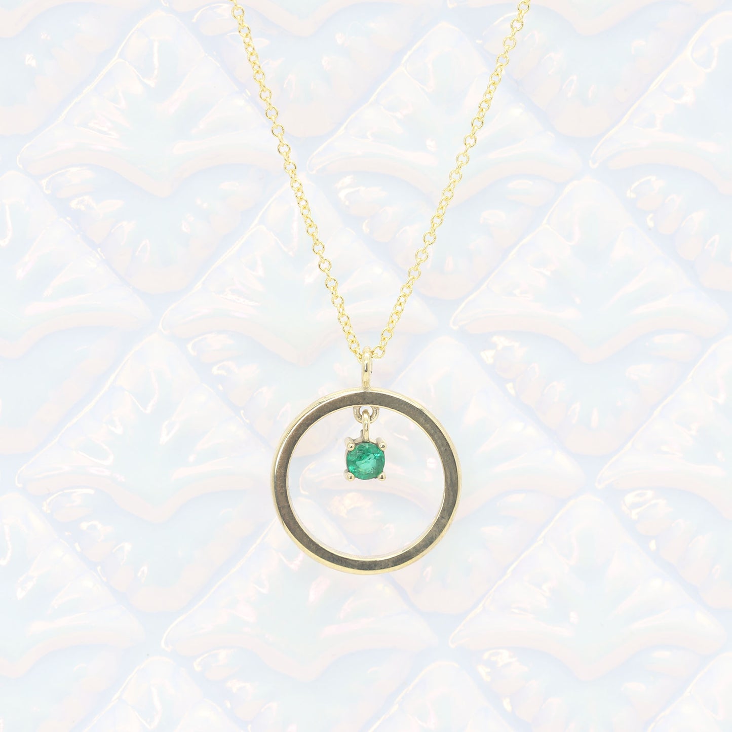 14K BIRTHSTONE CIRCLE NECKLACE (CHOOSE YOUR STONE)