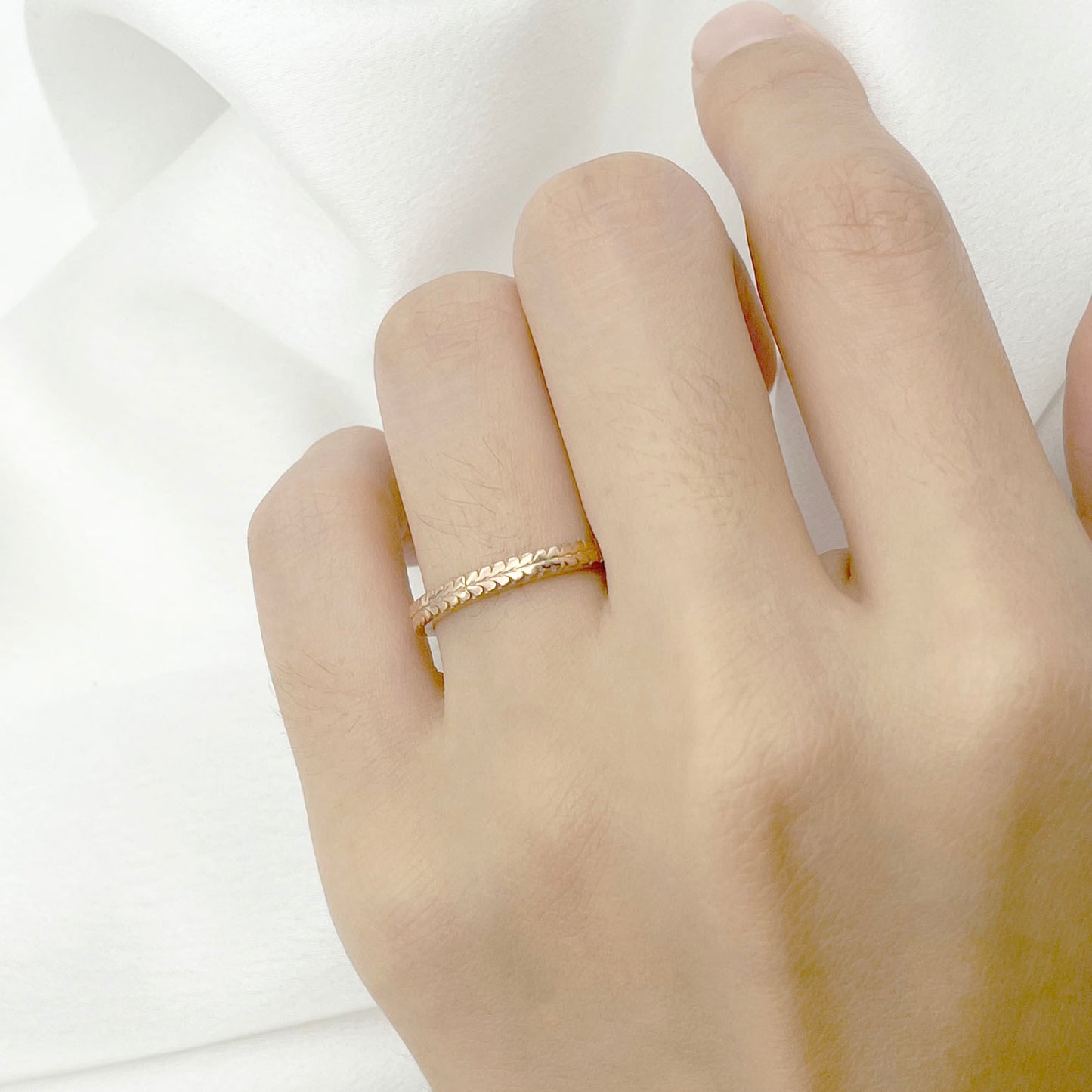 14K HEART INFINITY BAND (THICKER VERSION)