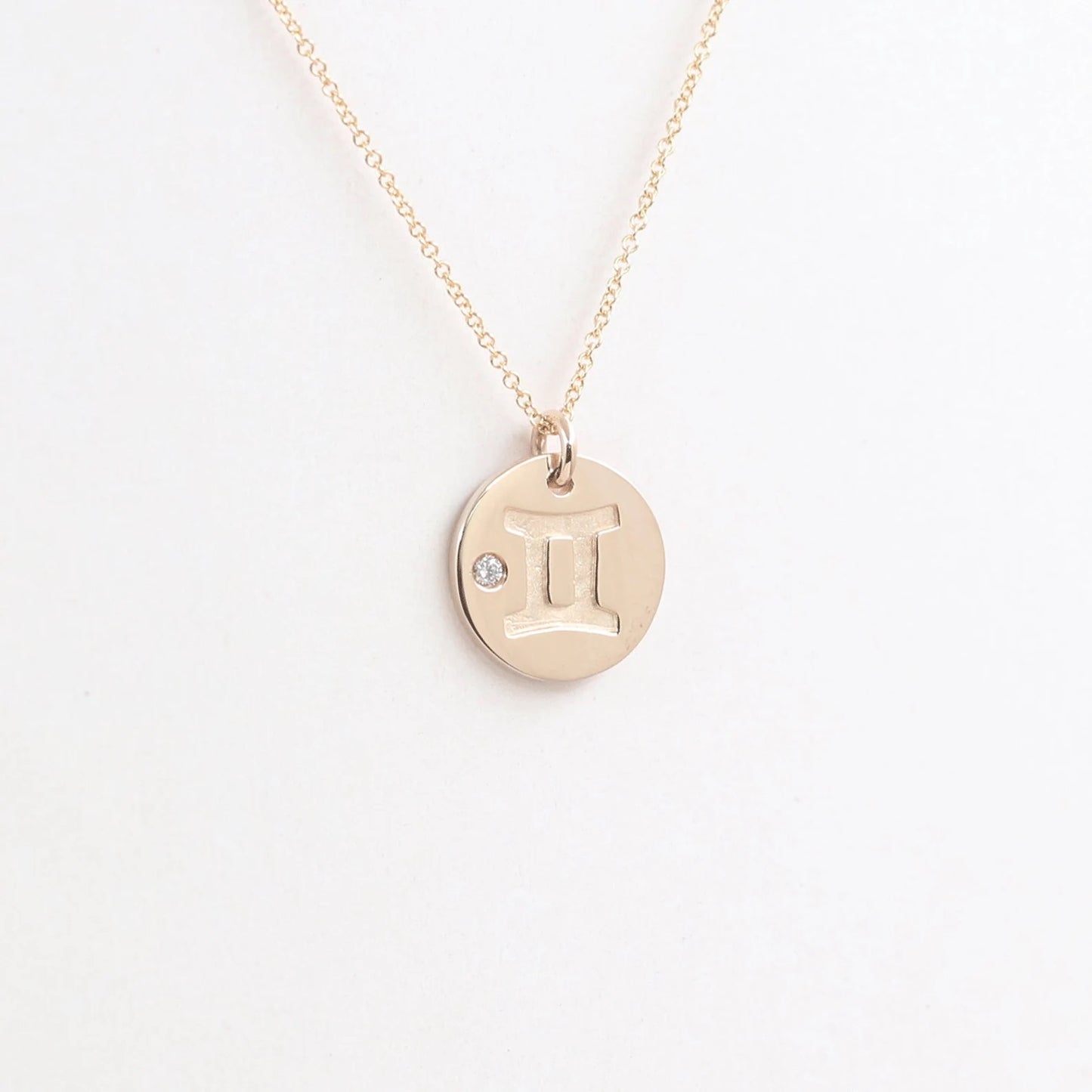 14K 1 DIAMOND GEMINI ZODIAC SIGN NECKLACE