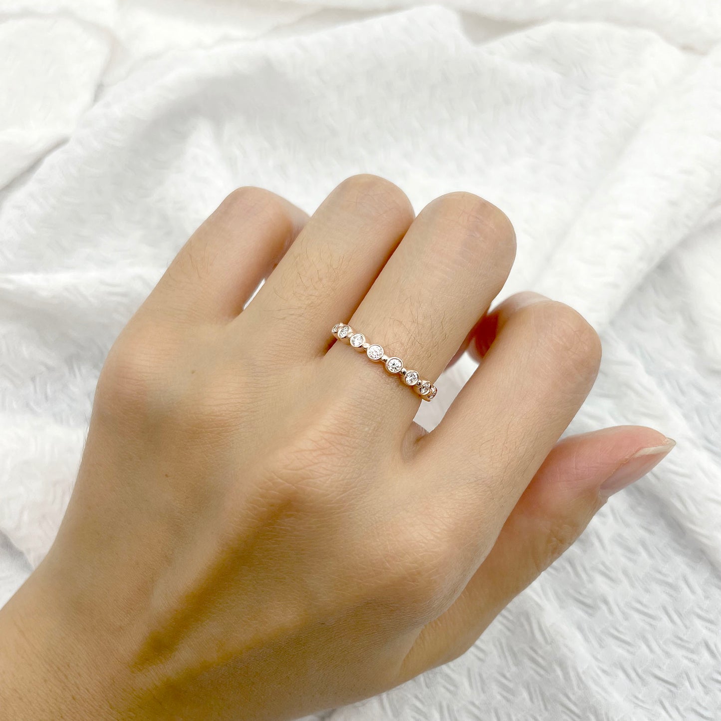 14K 0.27CT DIAMOND BEZEL BAND