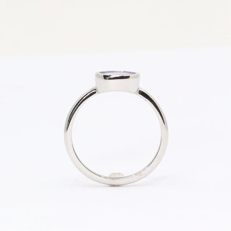 14K OVAL TANZANITE BEZEL RING