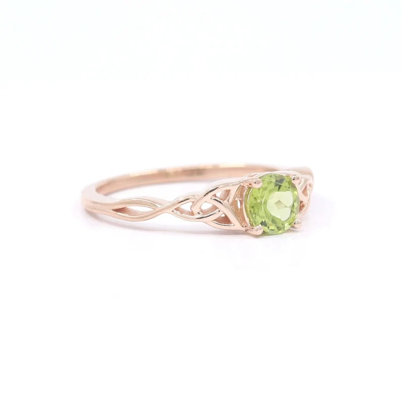14K PERIDOT TWIST RING