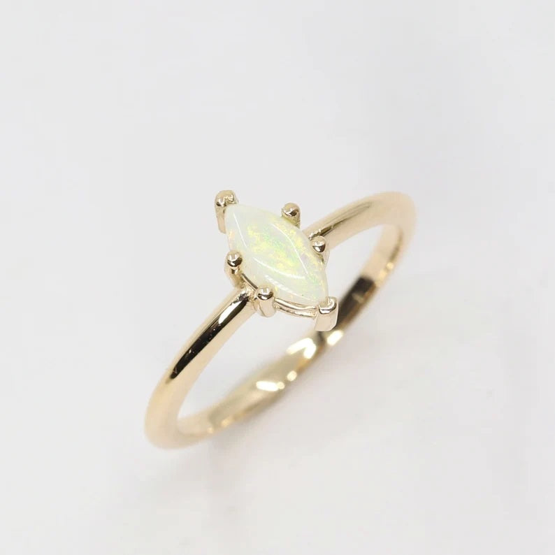 14K MARQUISE OPAL SOLITAIRE RING