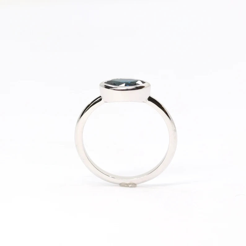 14K MARQUISE SAPPHIRE BEZEL RING