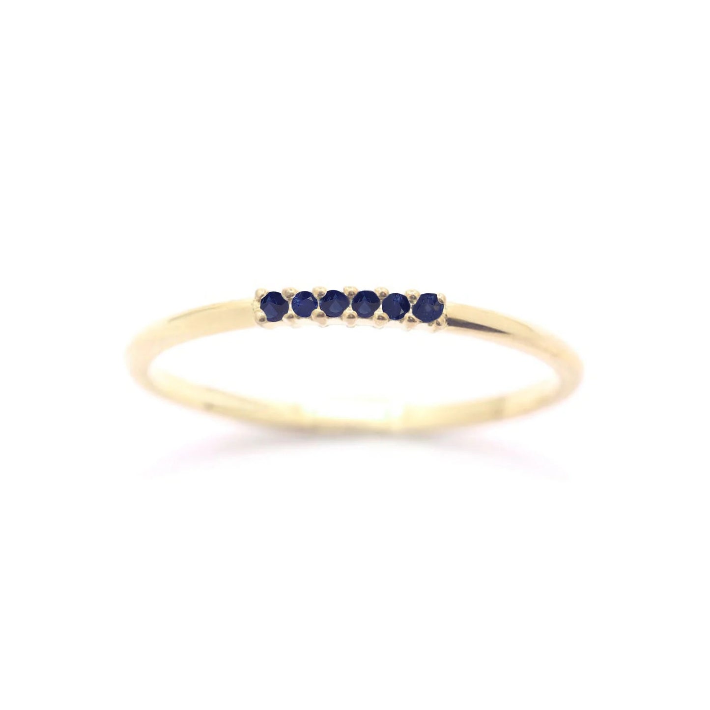 14K 6 SAPPHIRES 1.2MM BAND