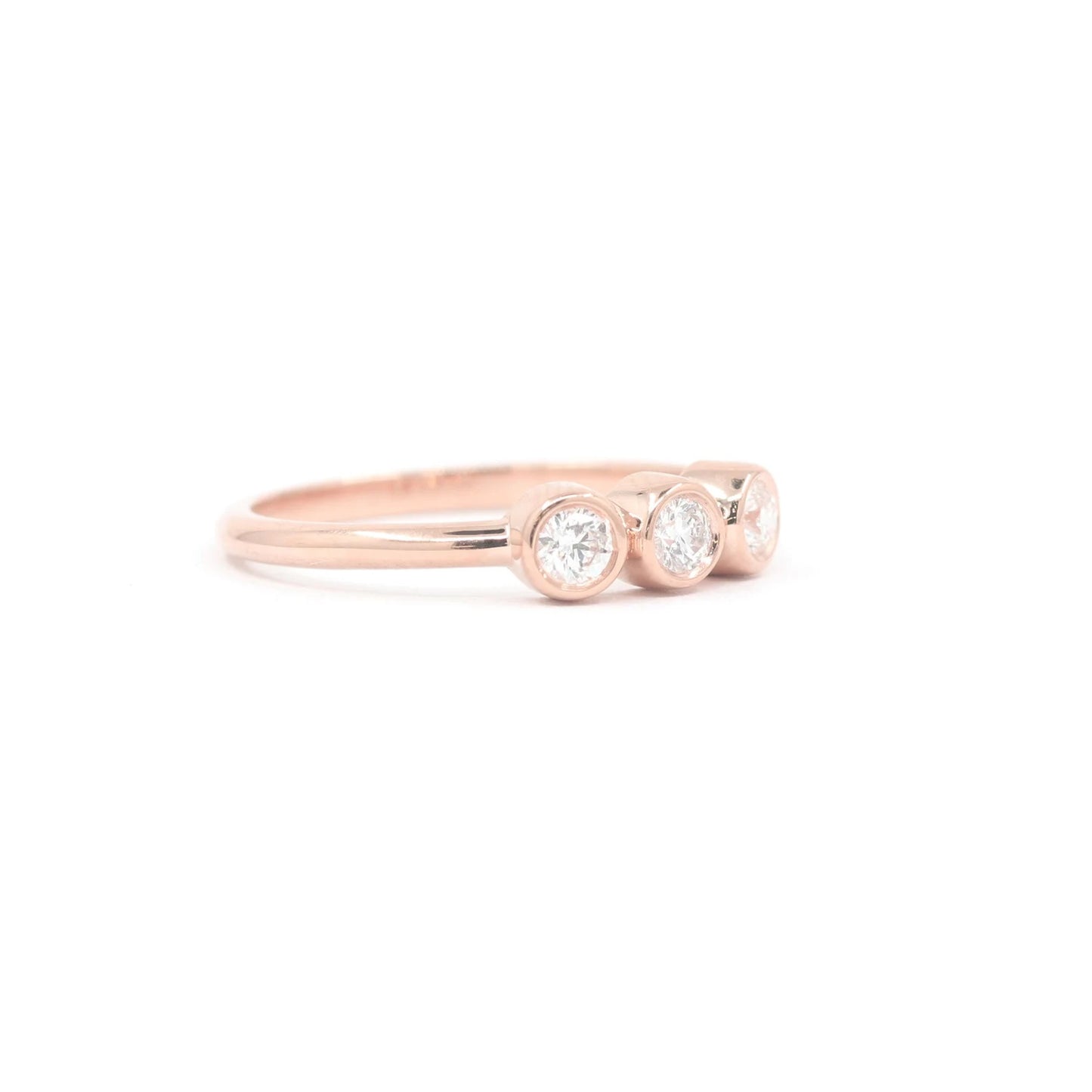 14K 0.25CT DIAMOND BEZEL RING