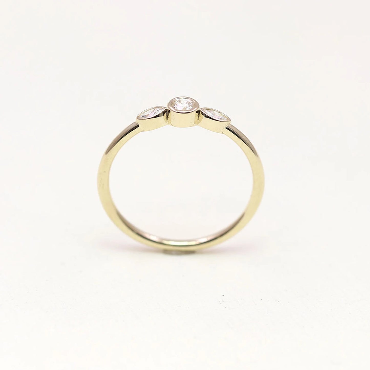 14K 0.15CT DIAMOND BEZEL RING