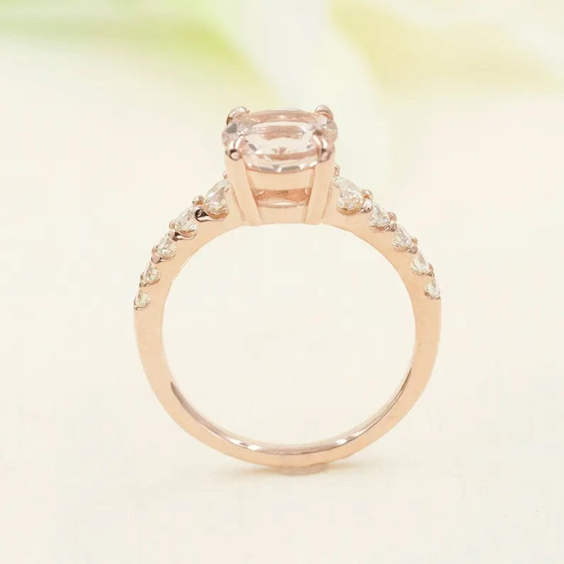 14K MORGANITE DIAMOND RING