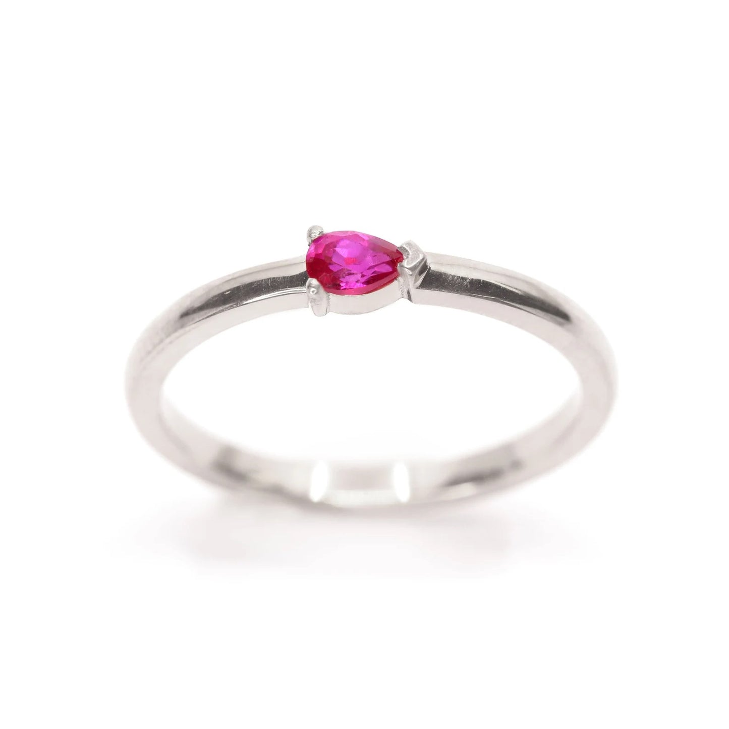 14K PEAR RUBY SOLITAIRE BAND