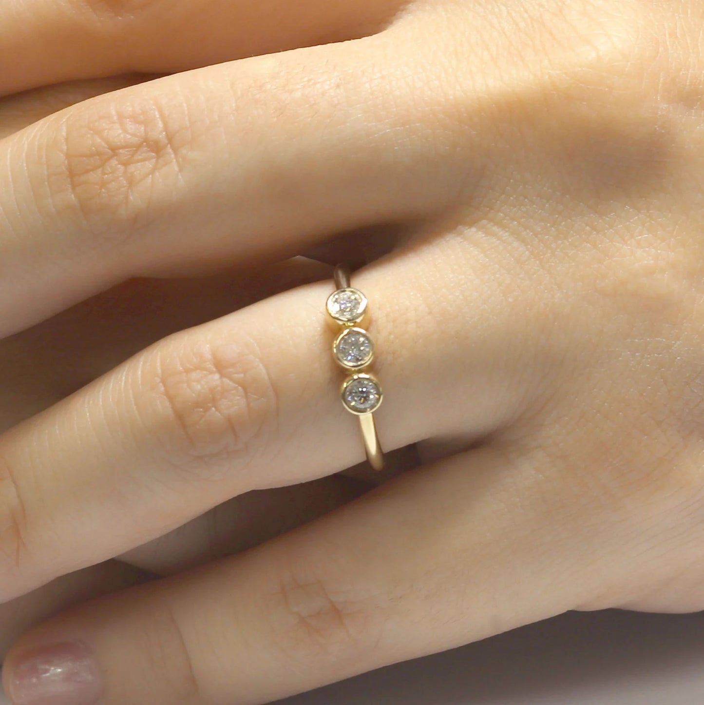 14K 0.25CT DIAMOND BEZEL RING