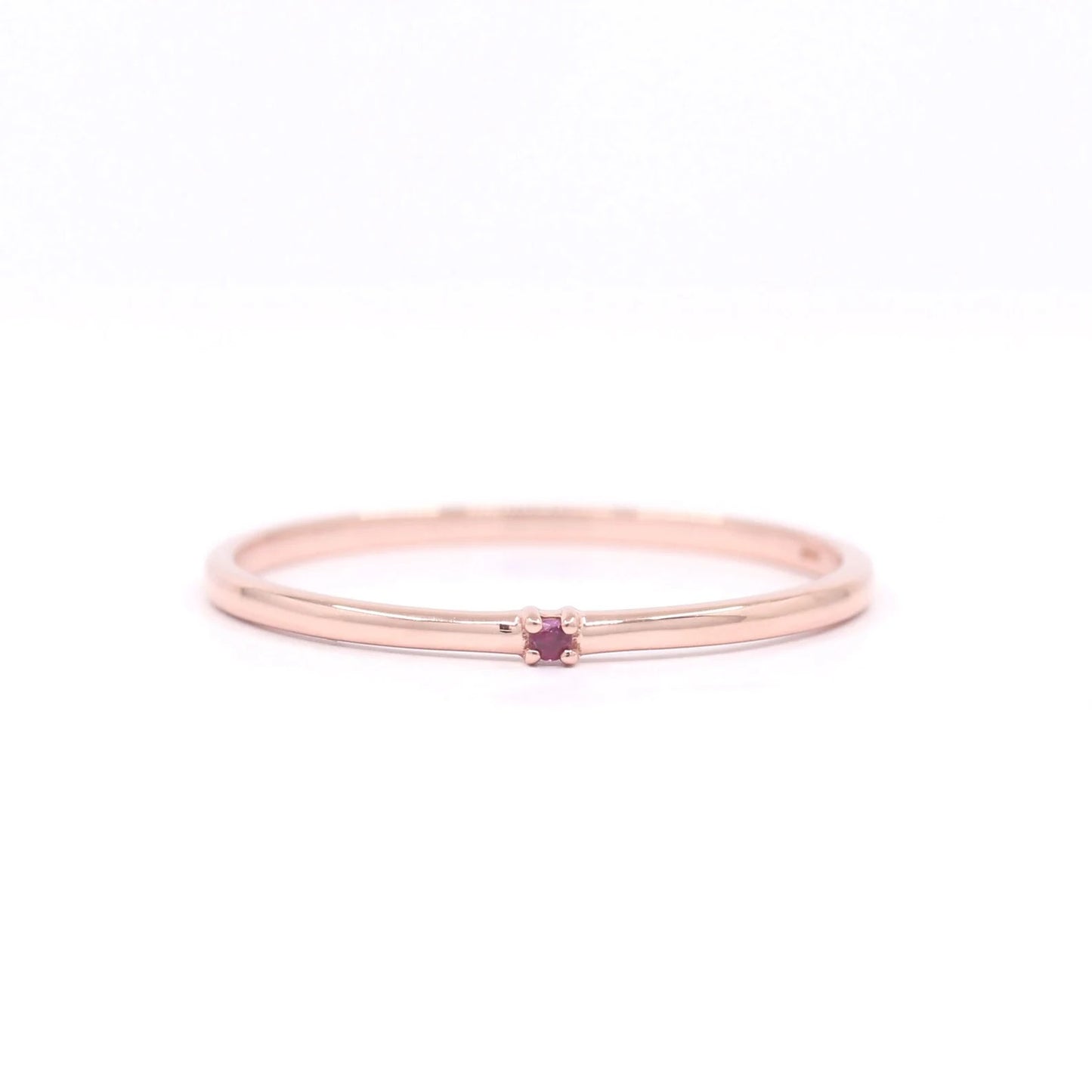 14K 1 RUBY 1.2MM BAND
