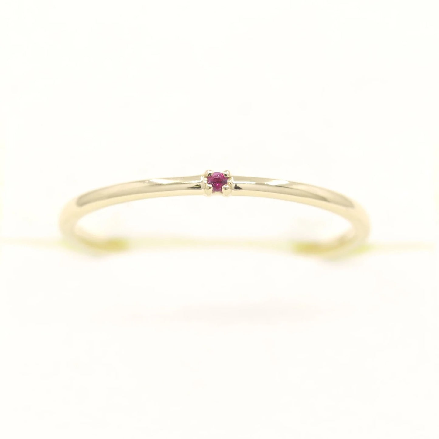 14K 1 RUBY 1.2MM BAND