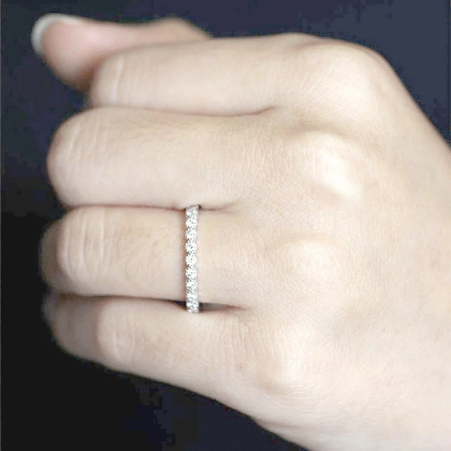 14K 0.25CT DIAMOND BEZEL MILGRAIN BAND