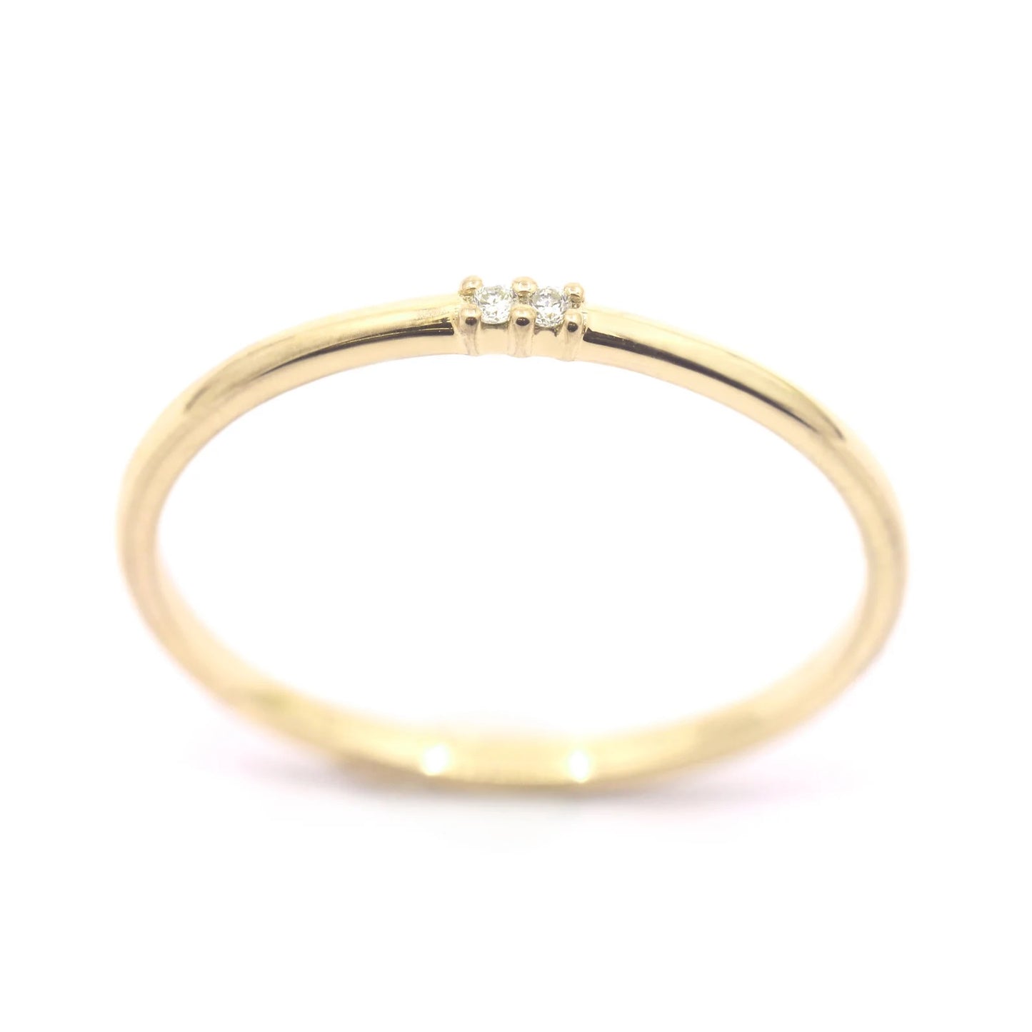 14K 2 DIAMOND 1.2MM BAND