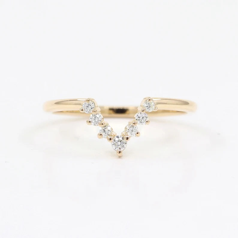 14K PEAR TANZANITE RING DIAMOND V BAND 3 RING SET