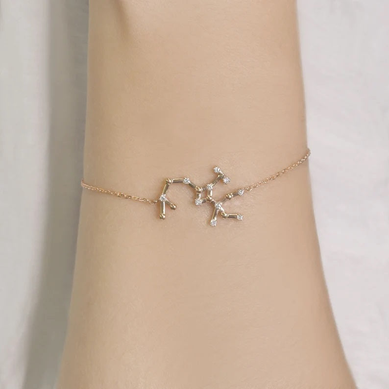 14K DIAMOND SAGITTARIUS ZODIAC SIGN BRACELET