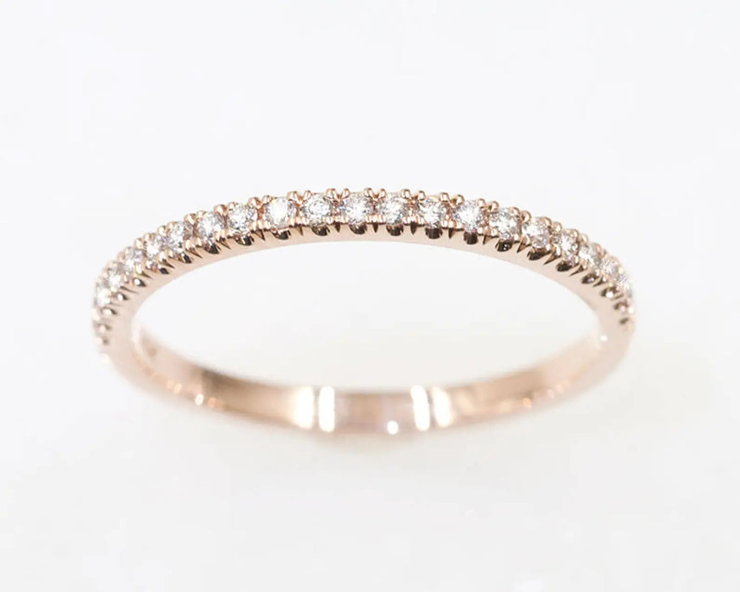 14K 0.15CT DIAMOND HALF ETERNITY BAND