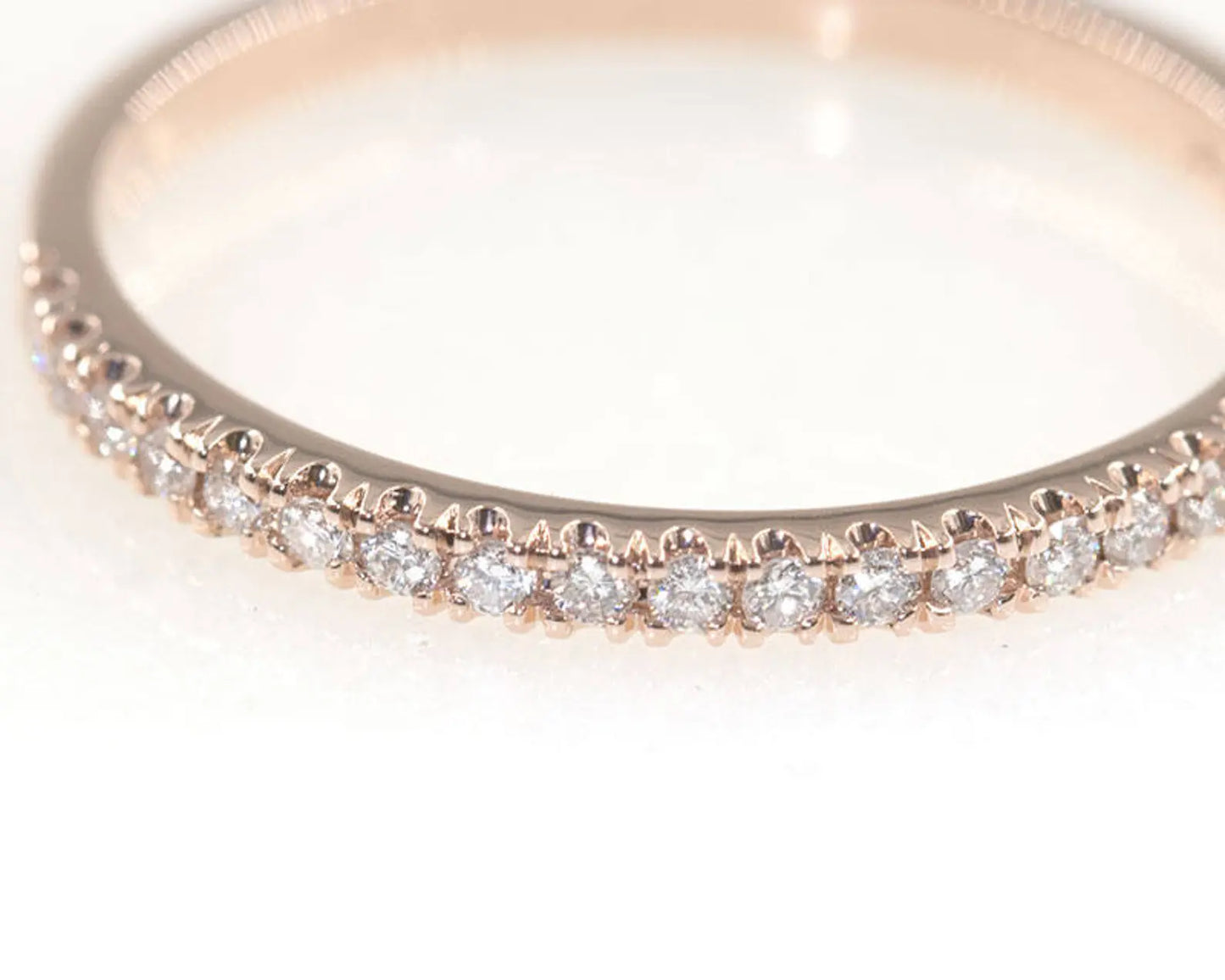 14K 0.15CT DIAMOND HALF ETERNITY BAND
