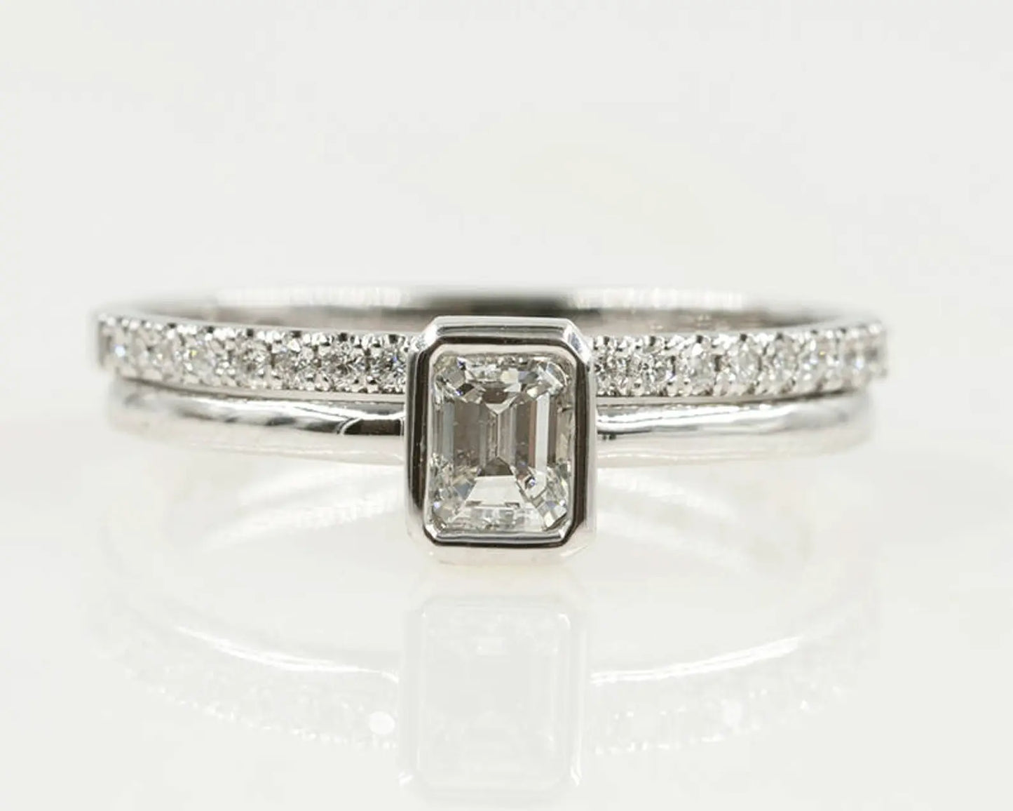 14K 0.15CT DIAMOND HALF ETERNITY BAND