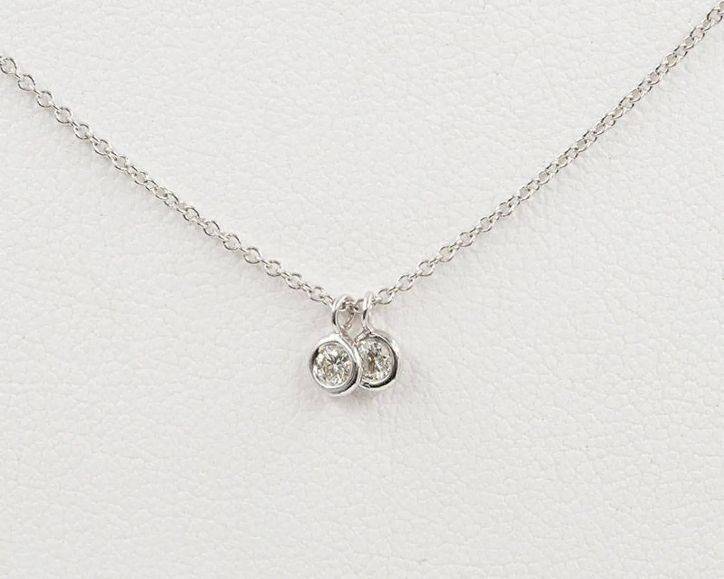 14K 2 DIAMOND BEZEL NECKLACE