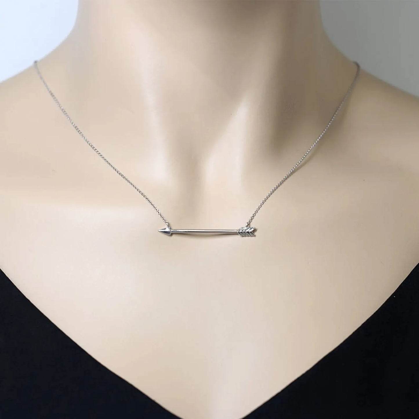 14K 1 DIAMOND SIDEWAYS ARROW NECKLACE
