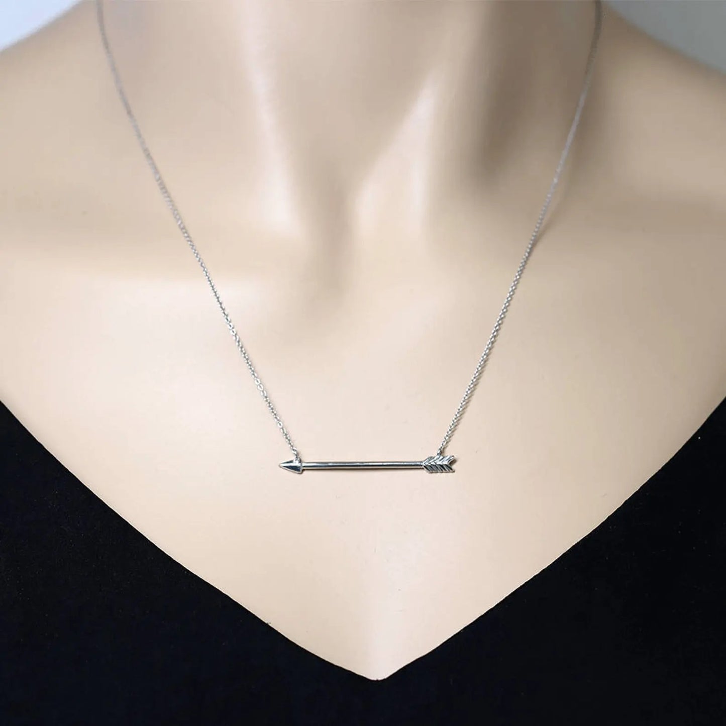 14K 1 DIAMOND SIDEWAYS ARROW NECKLACE