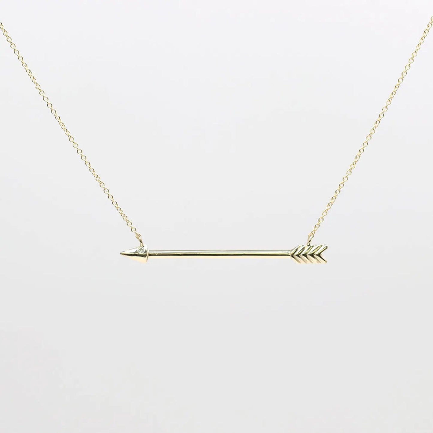 14K 1 DIAMOND SIDEWAYS ARROW NECKLACE