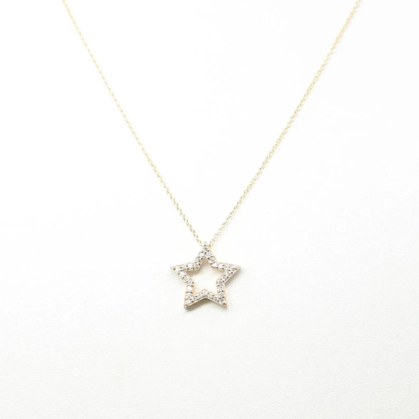14K 0.25CT DIAMOND STAR NECKLACE
