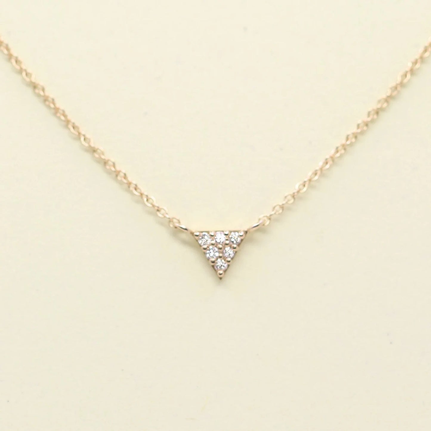 14K DIAMOND TINY TRIANGLE NECKLACE