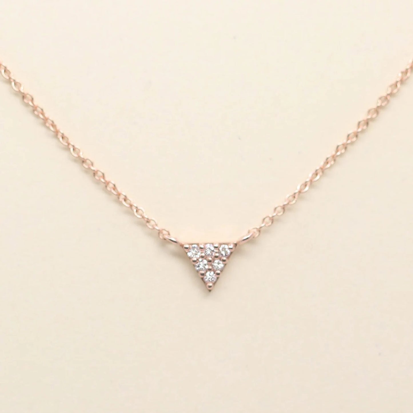 14K DIAMOND TINY TRIANGLE NECKLACE