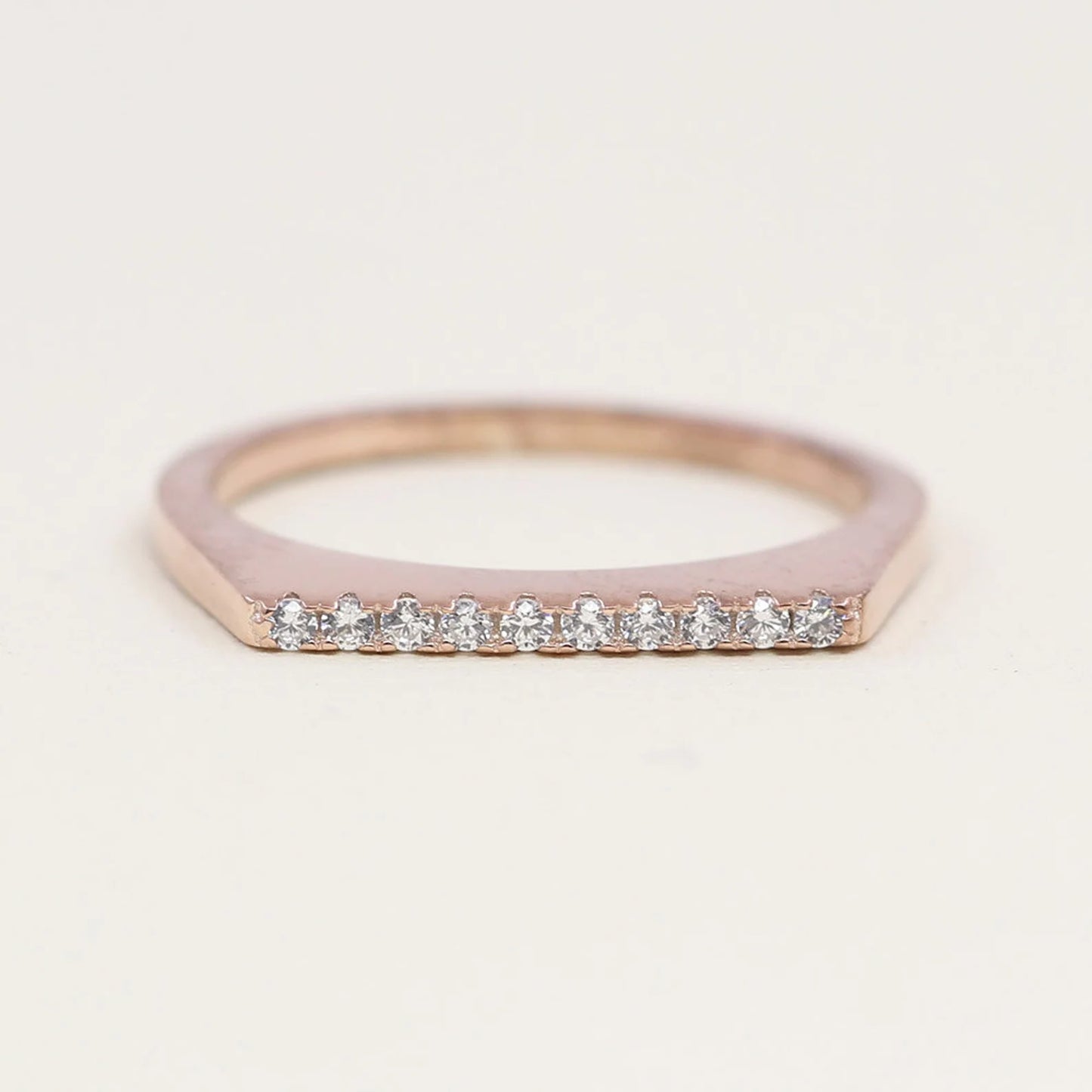 14K DIAMOND FLAT TOP BAR BAND