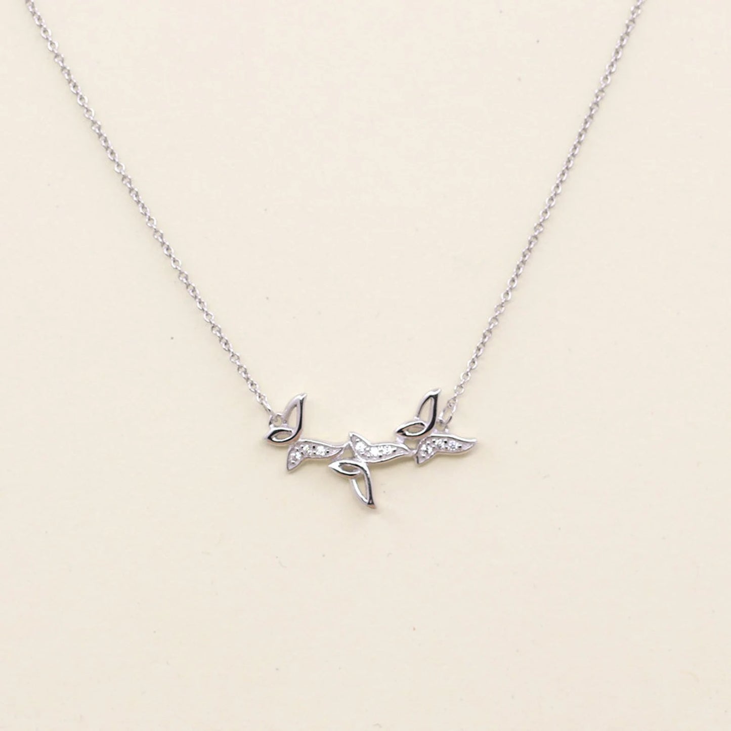 14K DIAMOND TRIPLE BUTTERFLY NECKLACE