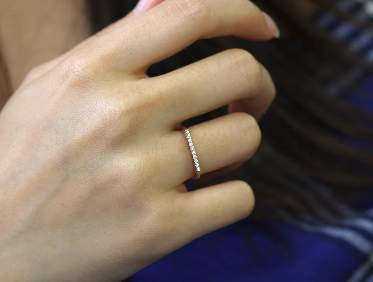14K DIAMOND FLAT TOP BAR BAND