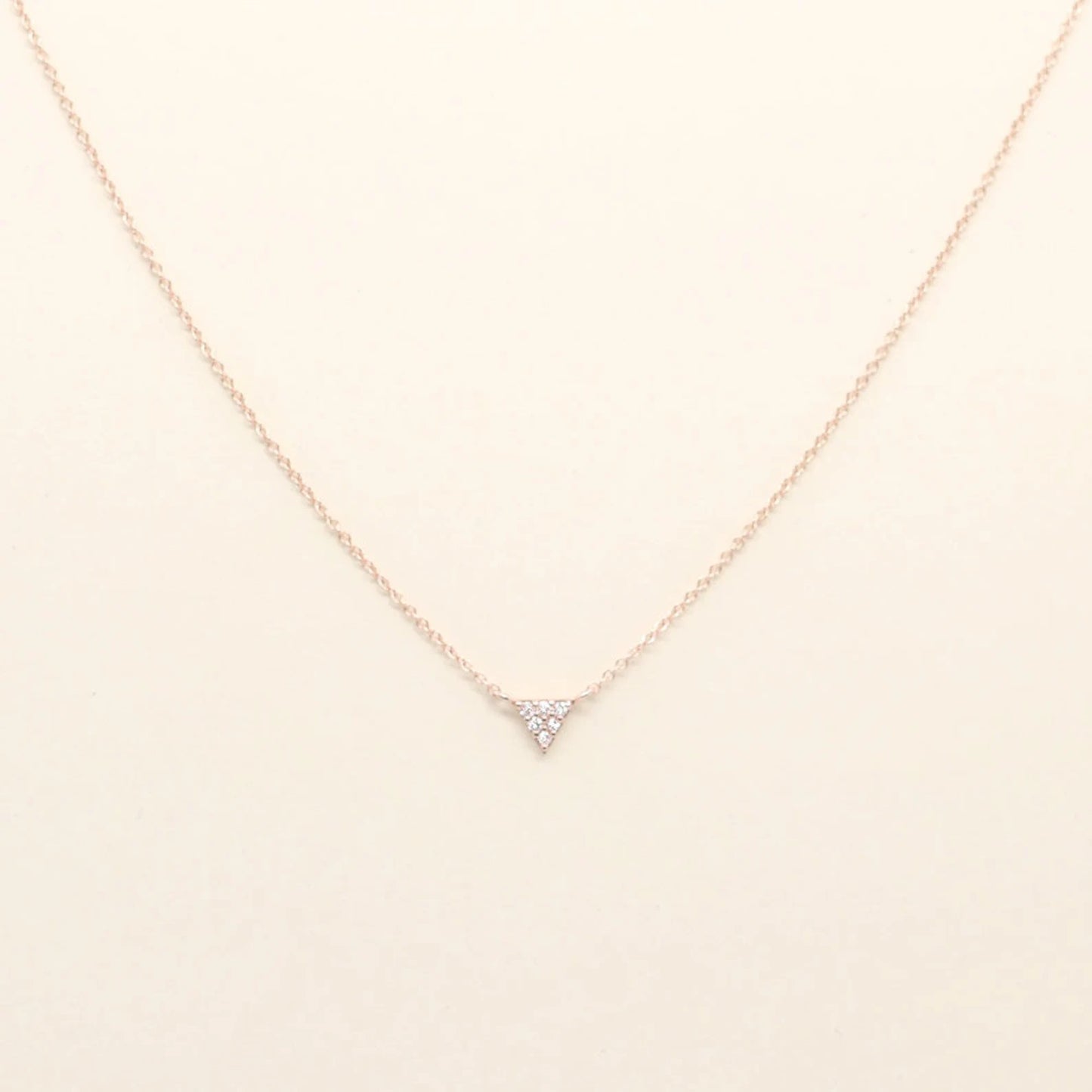 14K DIAMOND TINY TRIANGLE NECKLACE