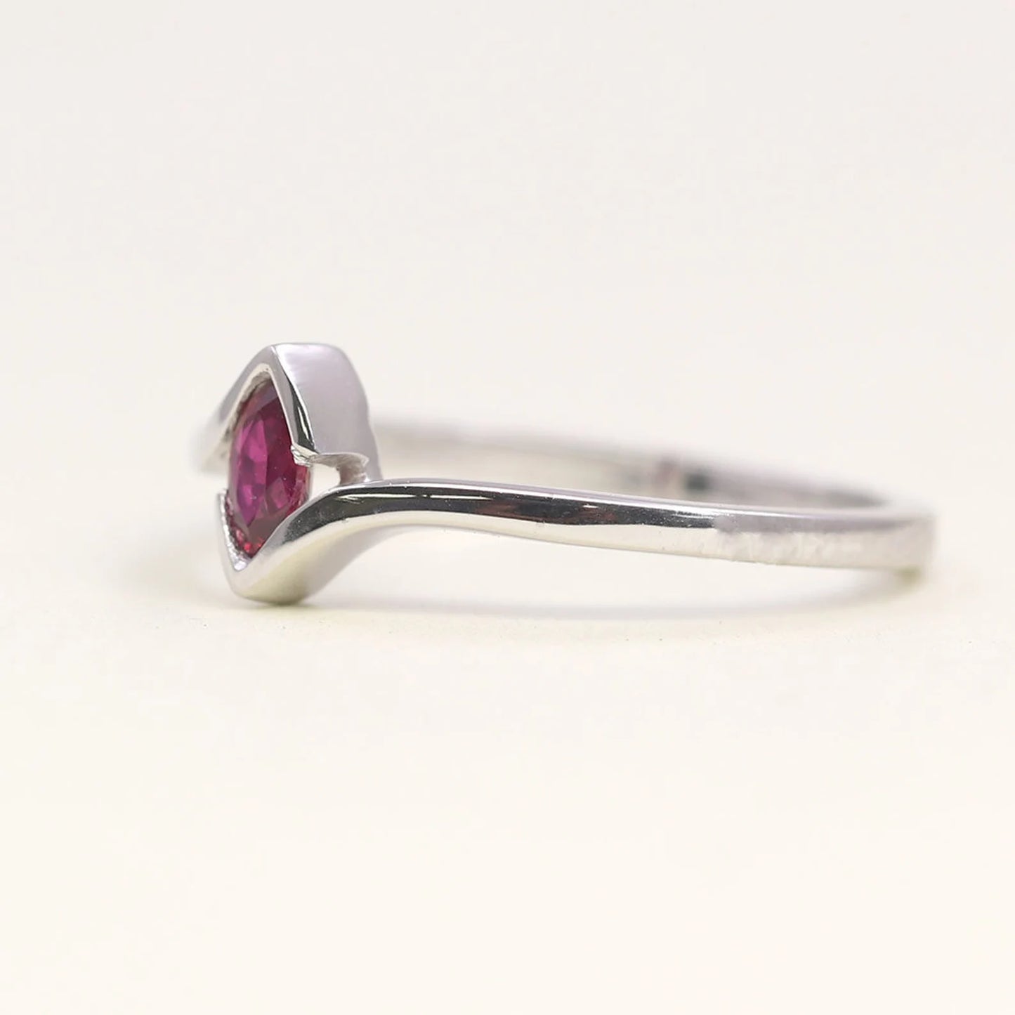 14K MARQUISE RUBY BEZEL BAND