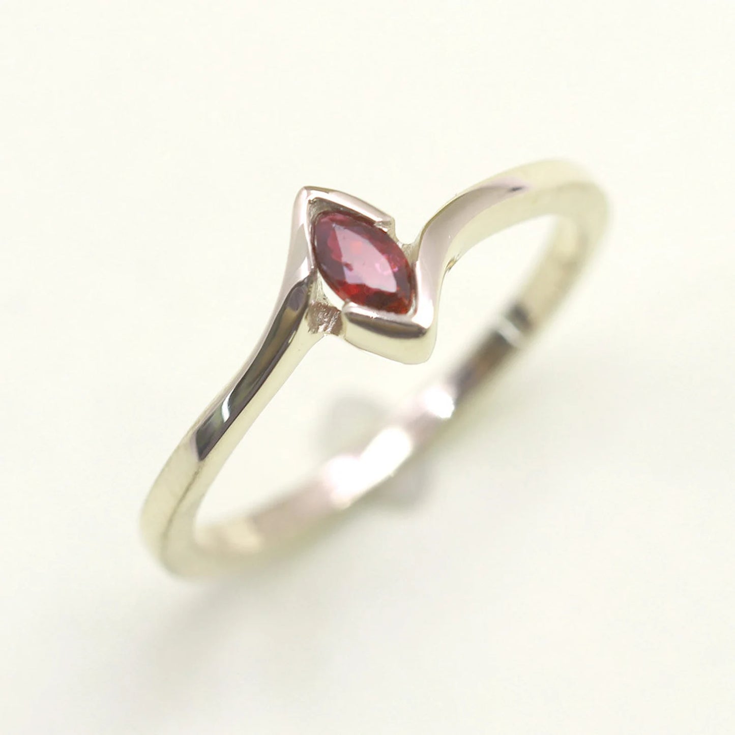 14K MARQUISE RUBY BEZEL BAND