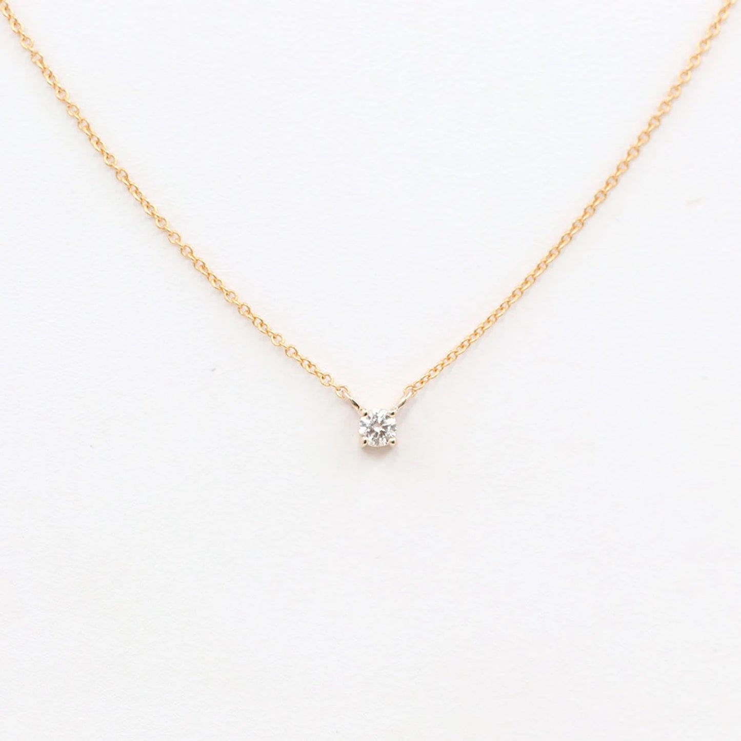 14K 0.10CT DIAMOND SOLITAIR NECKLACE
