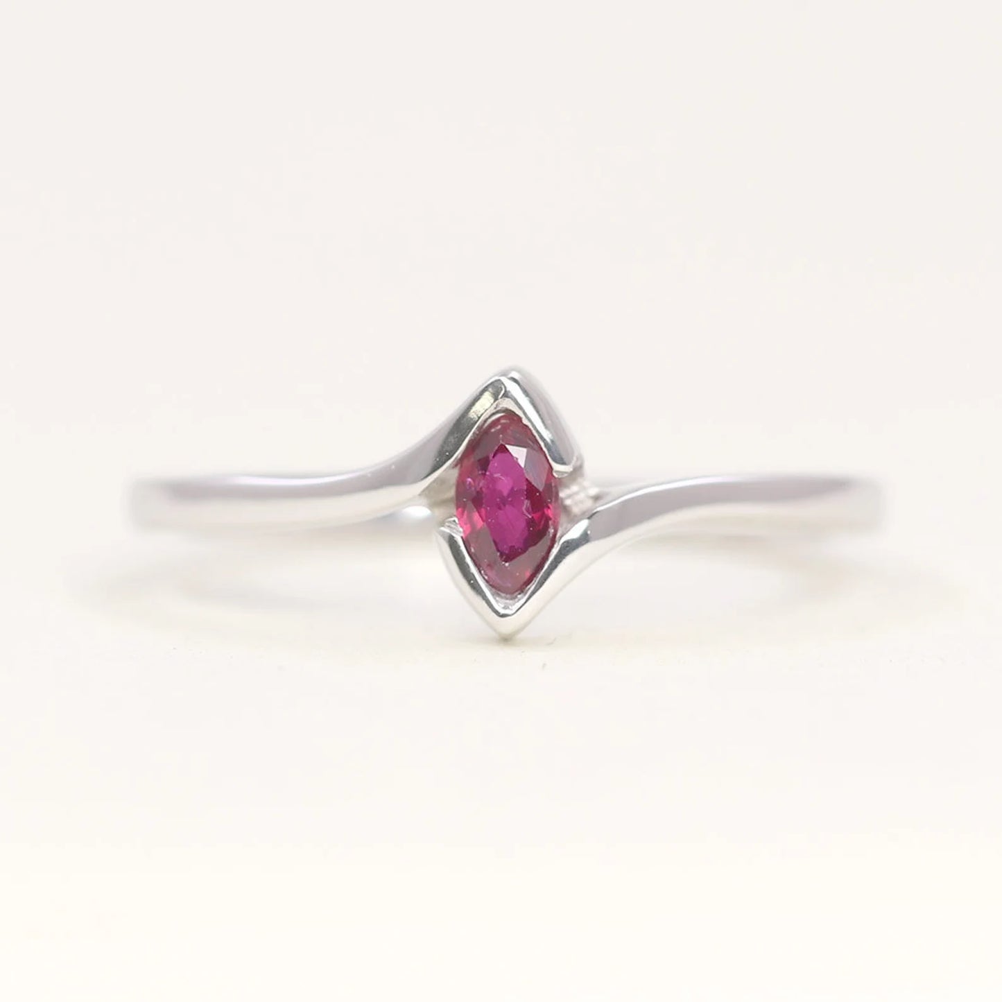 14K MARQUISE RUBY BEZEL BAND