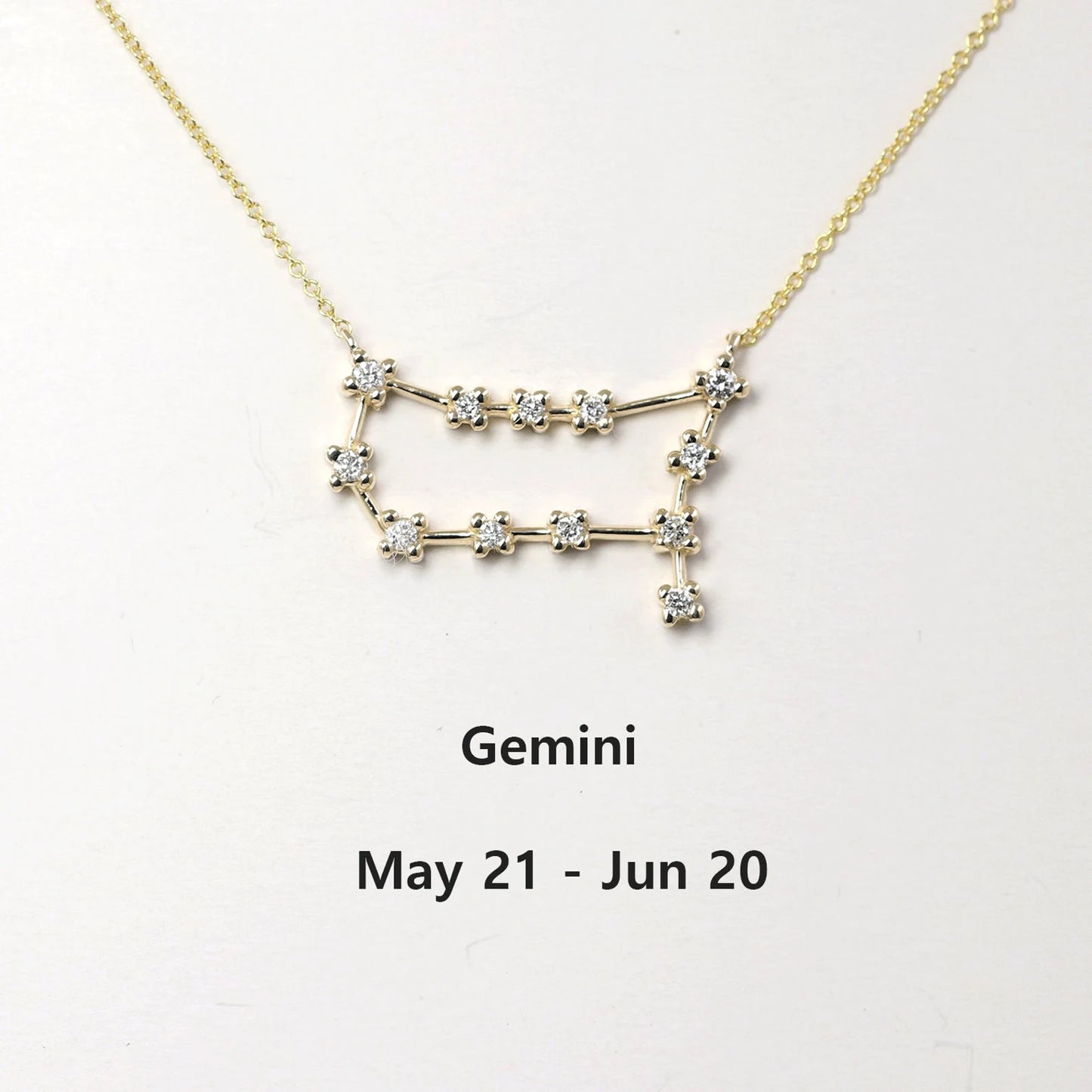 14K DIAMOND GEMINI ZODIAC SIGN NECKLACE