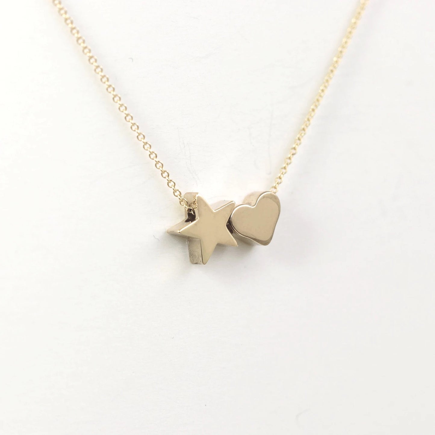 14K STAR HEART NECKLACE