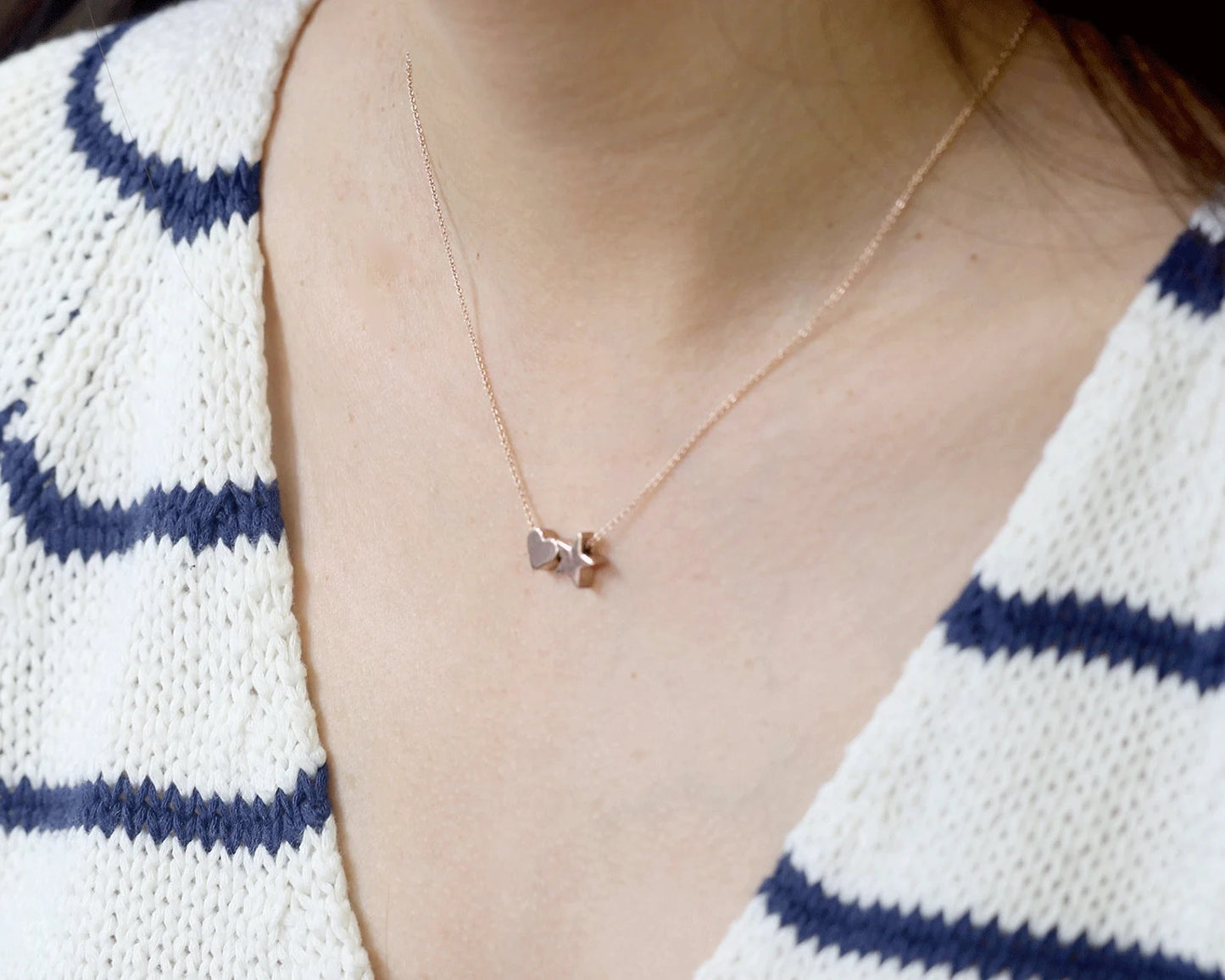 14K STAR HEART NECKLACE