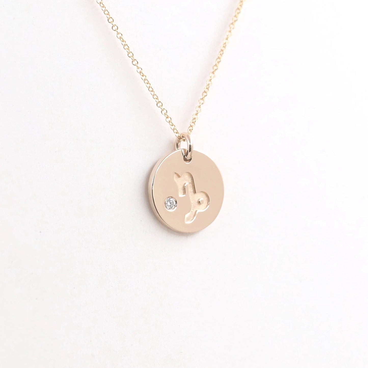 14K 1 DIAMOND CAPRICORN ZODIAC SIGN NECKLACE