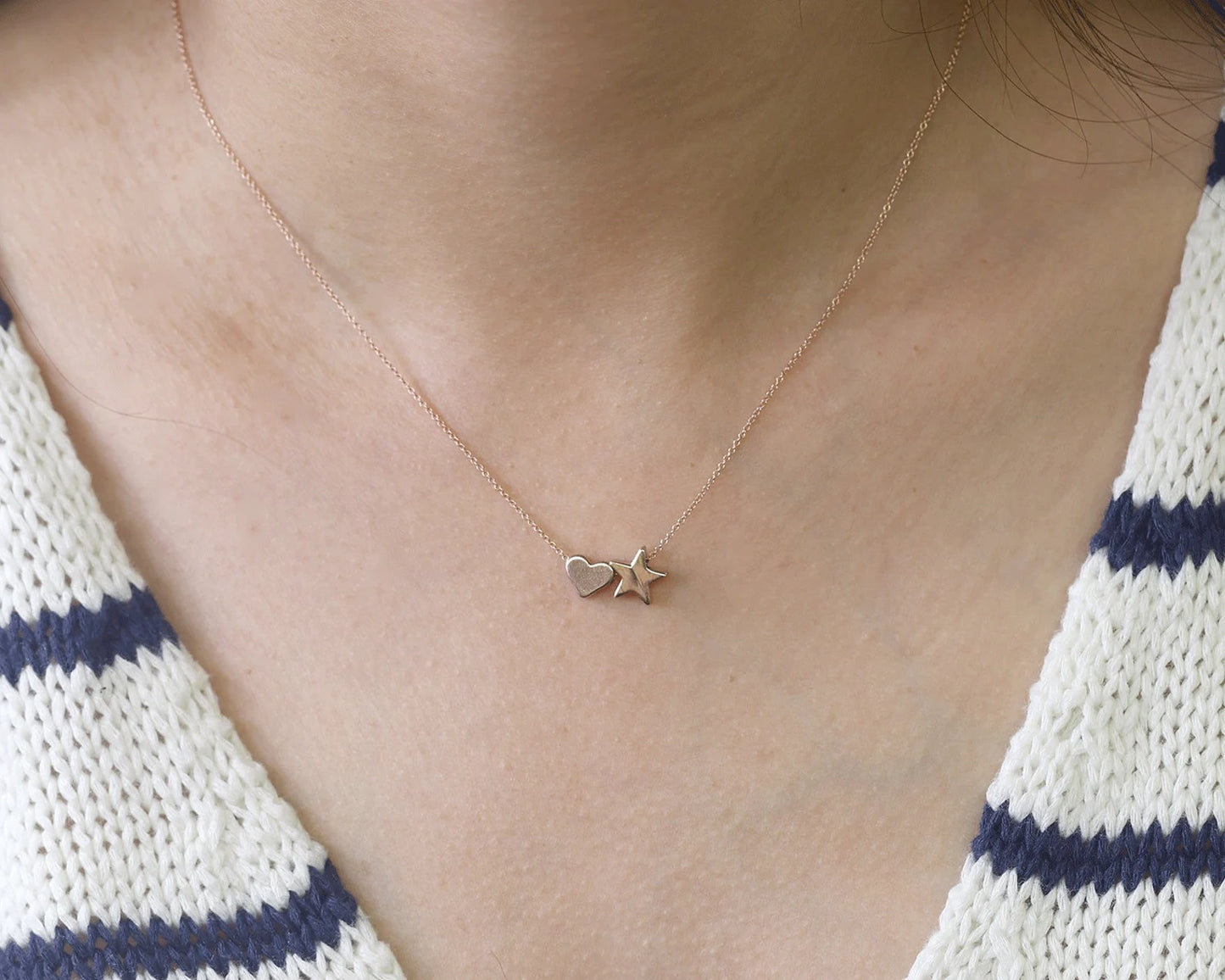 14K STAR HEART NECKLACE