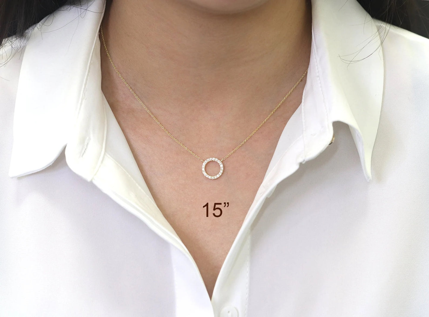 14K 0.28CT DIAMOND CIRCLE NECKLACE