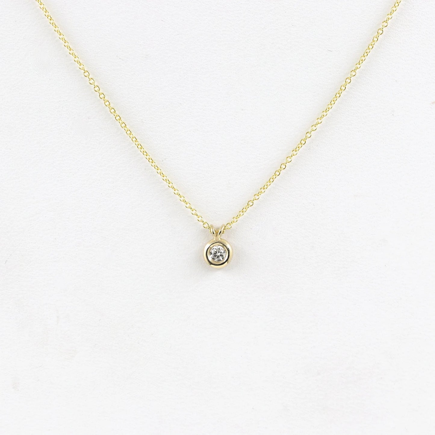 14K 0.05CT DIAMOND BEZEL SLIDING NECKLACE