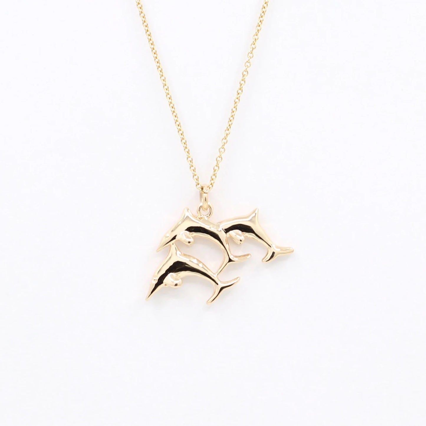 14K TRIPLE DOLPHIN NECKLACE