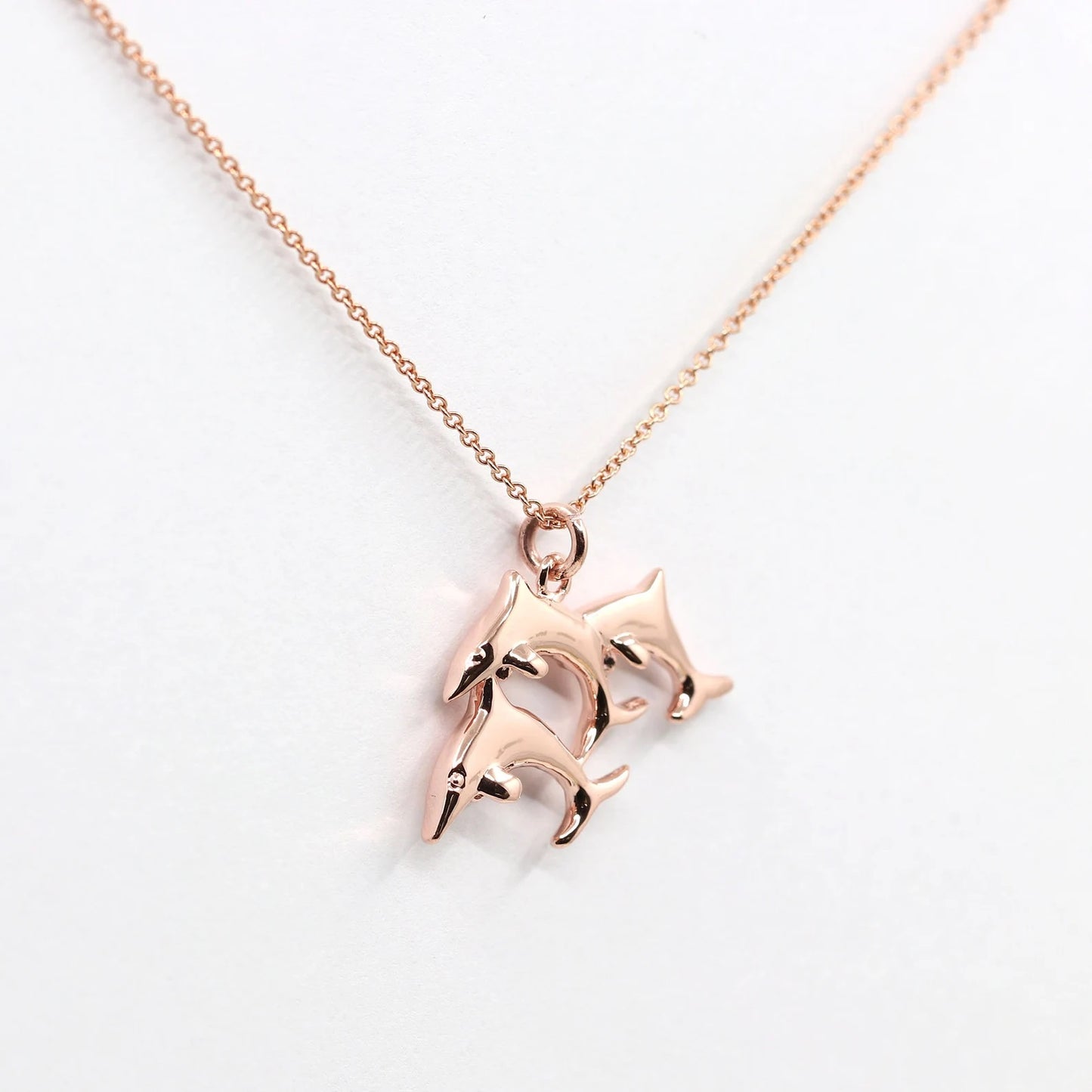 14K TRIPLE DOLPHIN NECKLACE