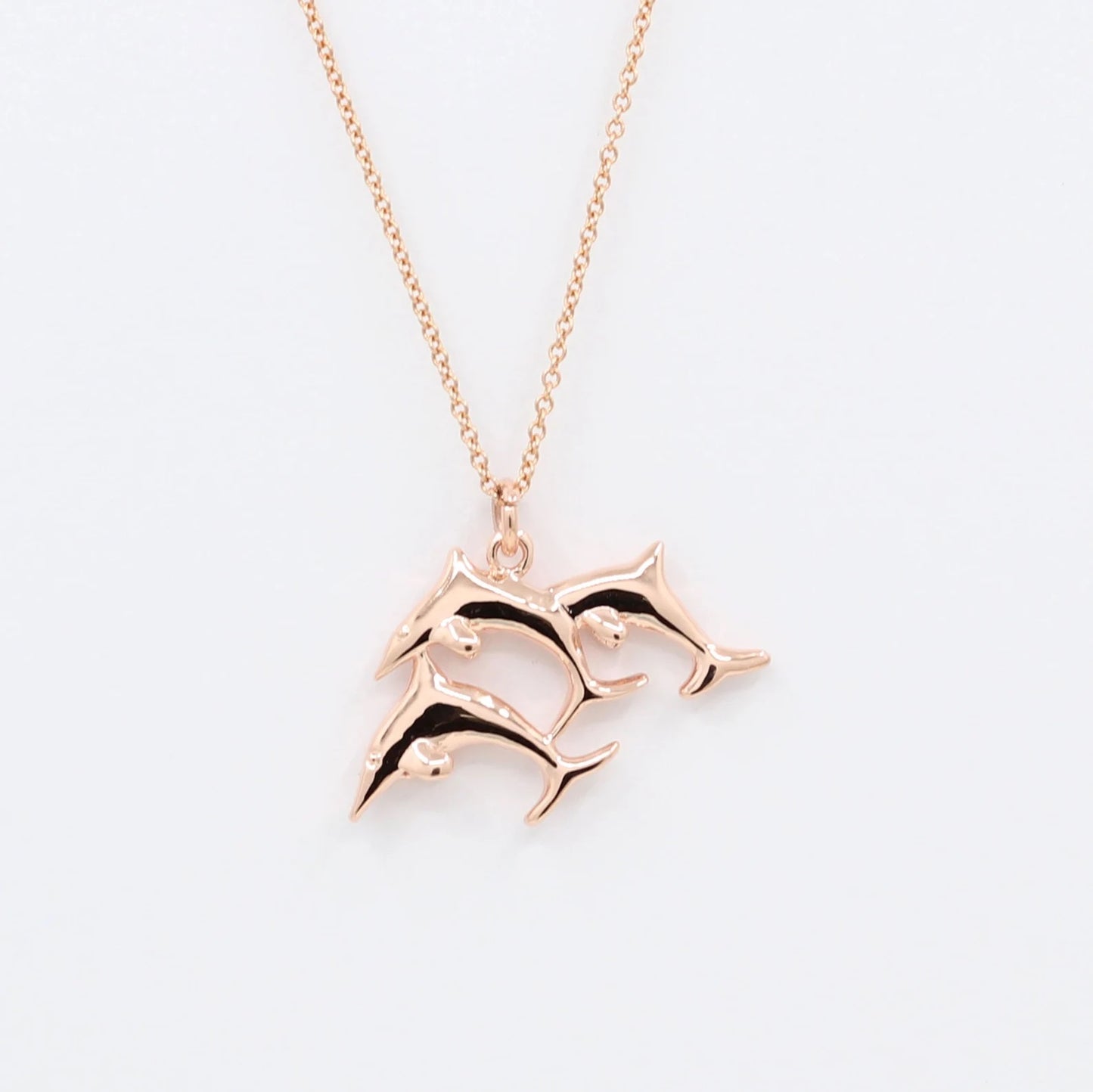 14K TRIPLE DOLPHIN NECKLACE