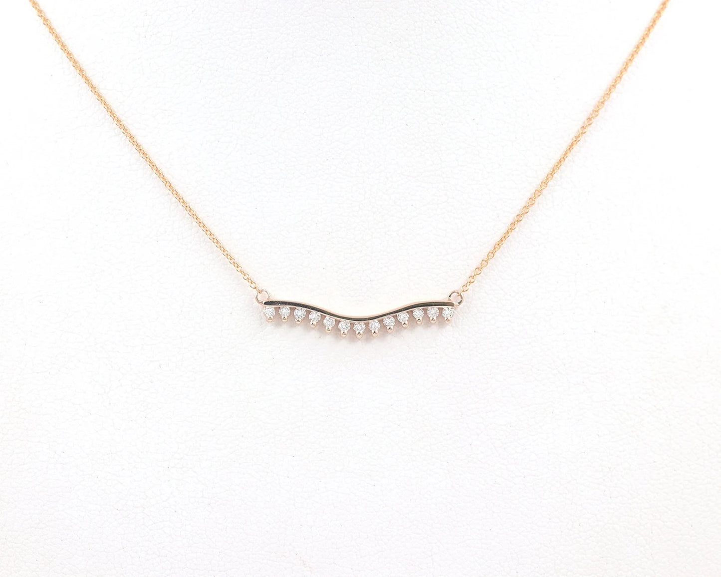 14K 0.23CT DIAMOND CHEVRON NECKLACE